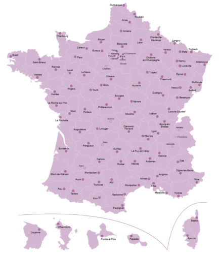 carte du réseau national des CIDFF